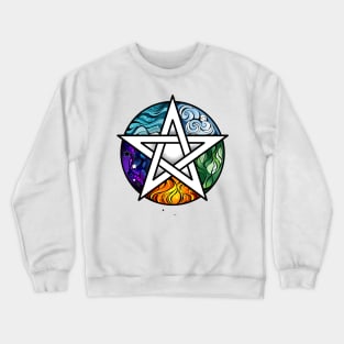 Bright Pentagram ( Wiccan Star ) Crewneck Sweatshirt